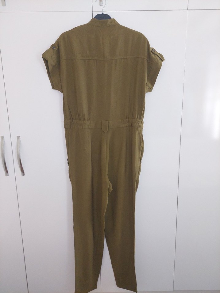 Kadın Haki Kısa Kollu Tulum - Görsel 2