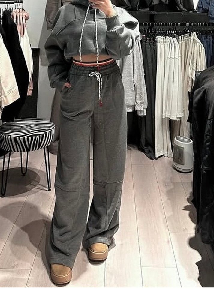 Gri Kemerli Kadın Spor Eşofman Takımı - Görsel 2