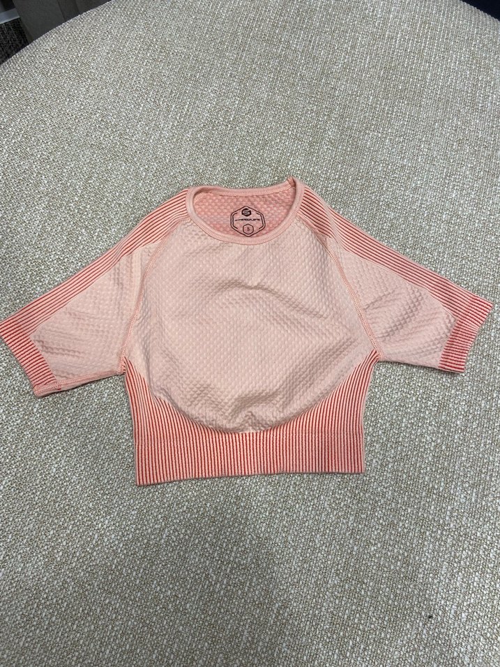 Kadın  Triko Kısa Kollu Sporcu Crop Top - Görsel 3