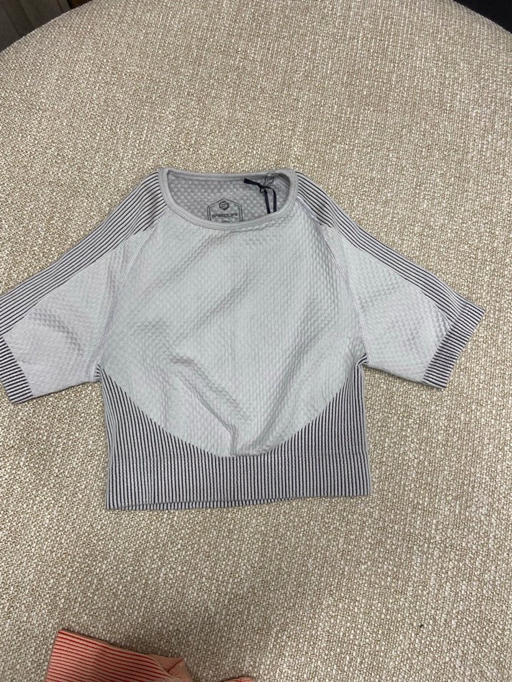 Kadın  Triko Kısa Kollu Sporcu Crop Top - Görsel 2