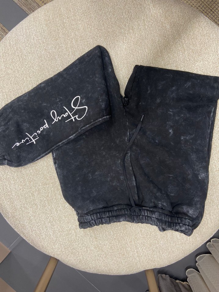 Gri Baskılı Fermuarlı Rahat Erkek Eşofman takımı Lenasso - Görsel 3