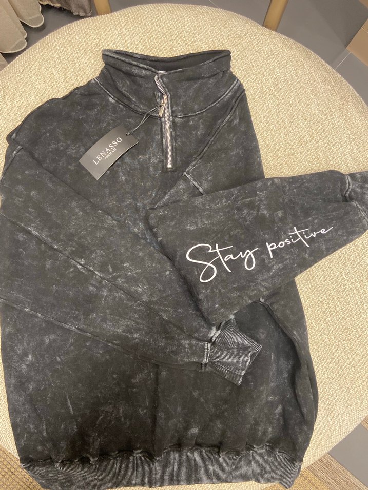 Gri Baskılı Fermuarlı Rahat Erkek Eşofman takımı Lenasso - Görsel 2