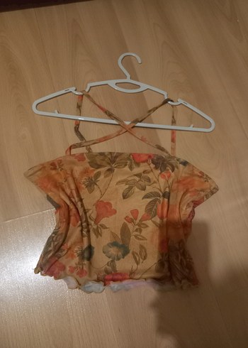 Trendyol Milla Sıfır Çiçek Desenli Straplez Bohem Mini Bluz