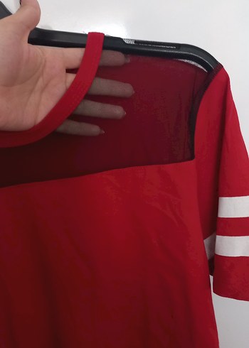 Kırmızı Kısa Kollu Spor Tişört - Görsel 3