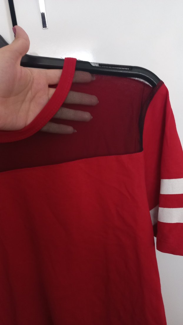 Kırmızı Kısa Kollu Spor Tişört - Görsel 3