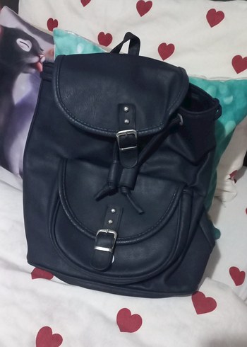 Lacivert Deri Kadın Sırt Çantası - Görsel 3