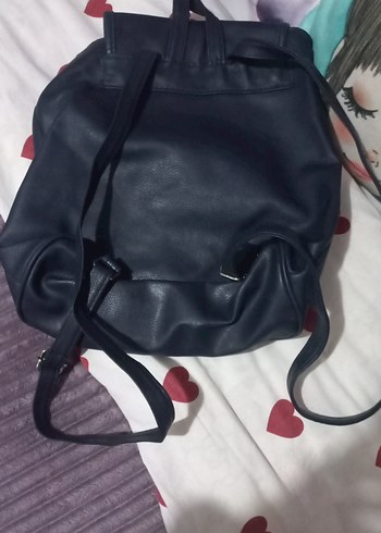 Lacivert Deri Kadın Sırt Çantası - Görsel 2