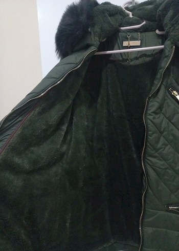 Dynomo Woman Marka Kadın Mont Haki Yeşil Kürklü Kapüşonlu - Görsel 2