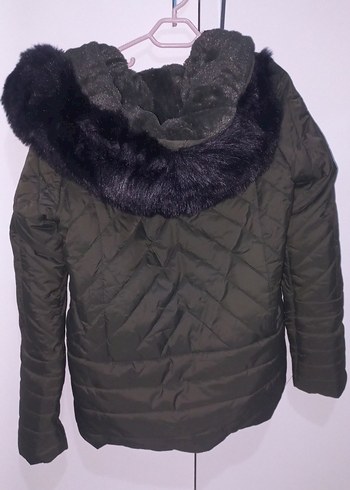 Dynomo Woman Marka Kadın Mont Haki Yeşil Kürklü Kapüşonlu - Görsel 4