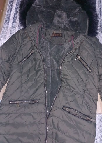 Dynomo Woman Marka Kadın Mont Haki Yeşil Kürklü Kapüşonlu - Görsel 3