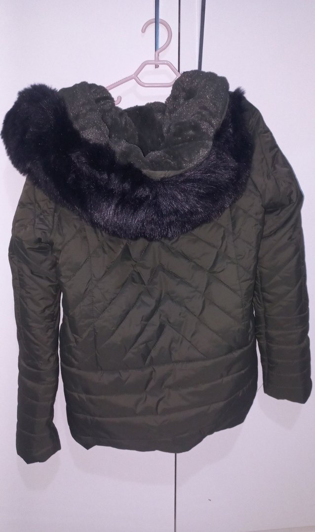 Dynomo Woman Marka Kadın Mont Haki Yeşil Kürklü Kapüşonlu - Görsel 4