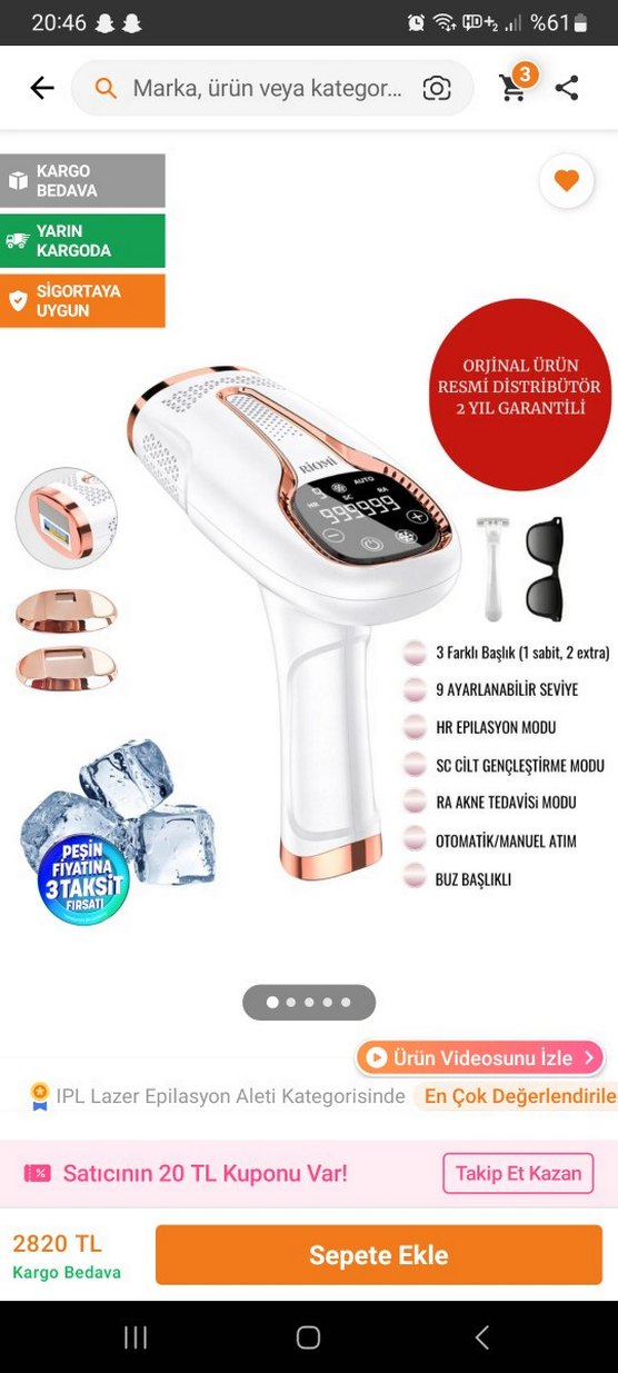 Riomi Ipl Buz Lazer Epilasyon Cihazı Seti - Görsel 4