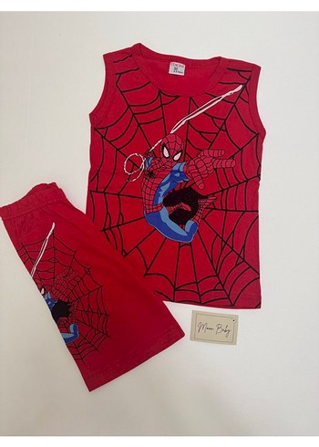 Renkli Baskılı Kırmızı Erkek Çocuk Atlet - Görsel 2