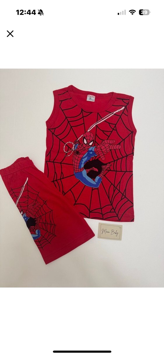 Renkli Baskılı Kırmızı Erkek Çocuk Atlet - Görsel 2