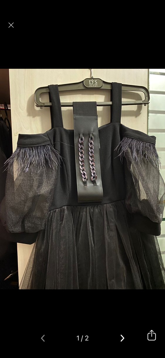 Siyah Straplez Mini Gotik Elbise - Görsel 2