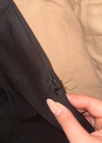 Düğmeli Siyah Kadın Kumaş Pantolon - Görsel 5