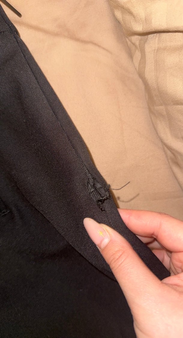 Düğmeli Siyah Kadın Kumaş Pantolon - Görsel 5