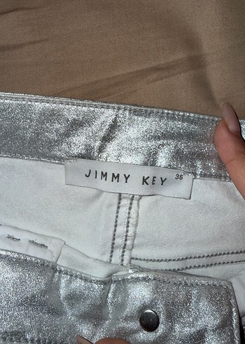 Gümüş Parlak Pantolon - Görsel 2