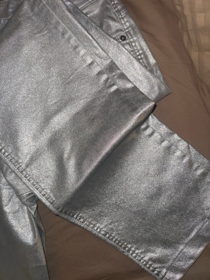 Gümüş Parlak Pantolon - Görsel 3