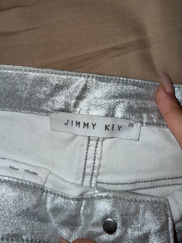 Gümüş Parlak Pantolon - Görsel 2