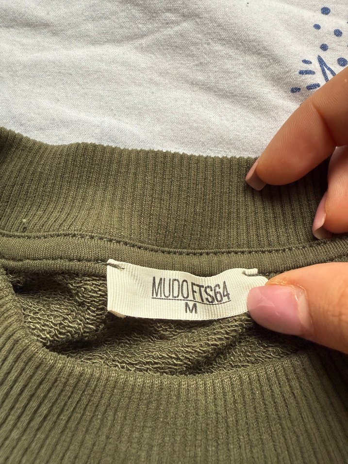 Kadın Haki Loose Fit Midi Sweatshirt - Görsel 2