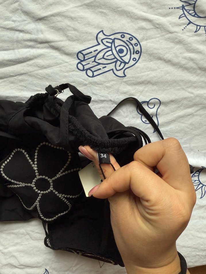 Dantel İşlemeli Siyah Straplez Büstiyer - Görsel 3