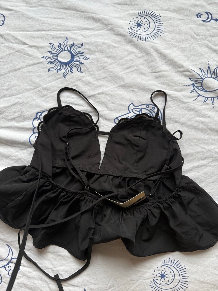 Dantel İşlemeli Siyah Straplez Büstiyer - Görsel 4