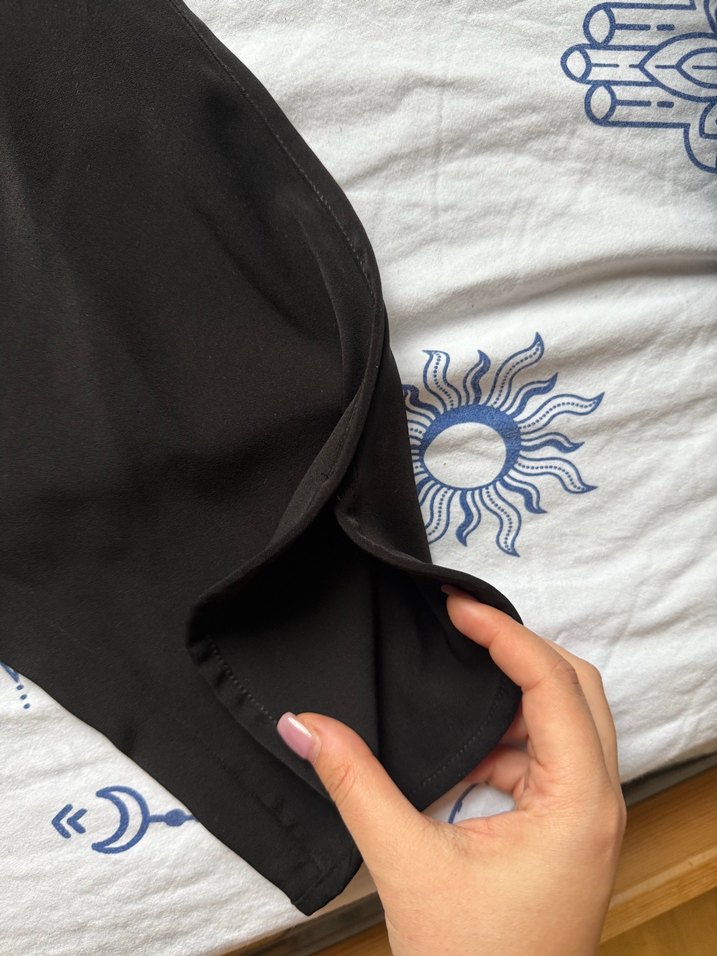 Siyah  Kadın Rahat Kumaş Pantolon - Görsel 2