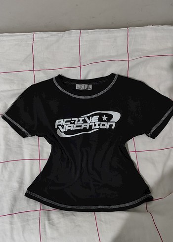 Siyah Parlak Rock Punk Tişört