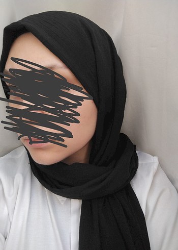 Kadın Siyah Keten Drapeli Şal