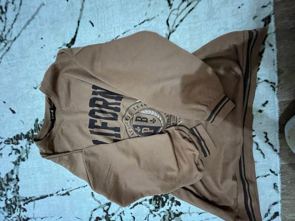 Kahverengi Baskılı Kadın Tişört - Görsel 2