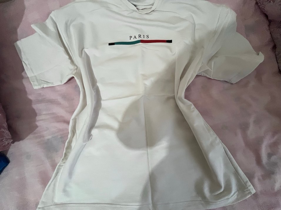 Beyaz Paris Baskılı Tişört - Görsel 2