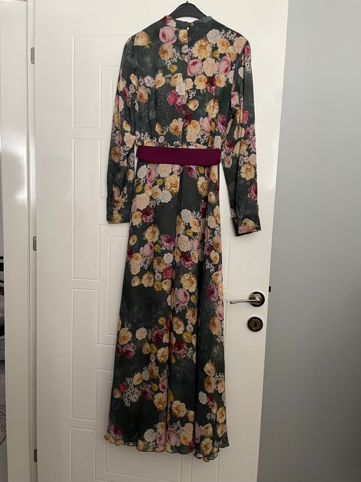 Çiçek Desenli Uzun Bohem Elbise - Görsel 2