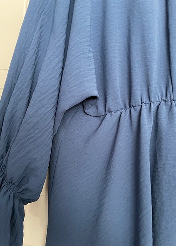 Mavi Uzun Kollu Kadın Elbise - Görsel 4