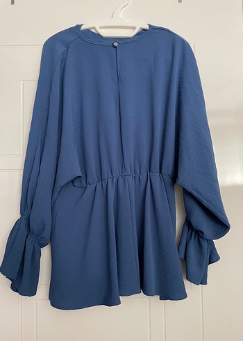 Mavi Uzun Kollu Kadın Elbise - Görsel 3