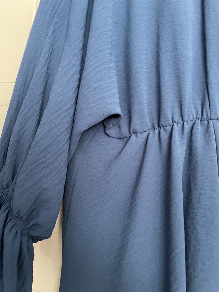 Mavi Uzun Kollu Kadın Elbise - Görsel 4