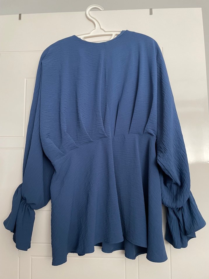 Mavi Uzun Kollu Kadın Elbise - Görsel 2