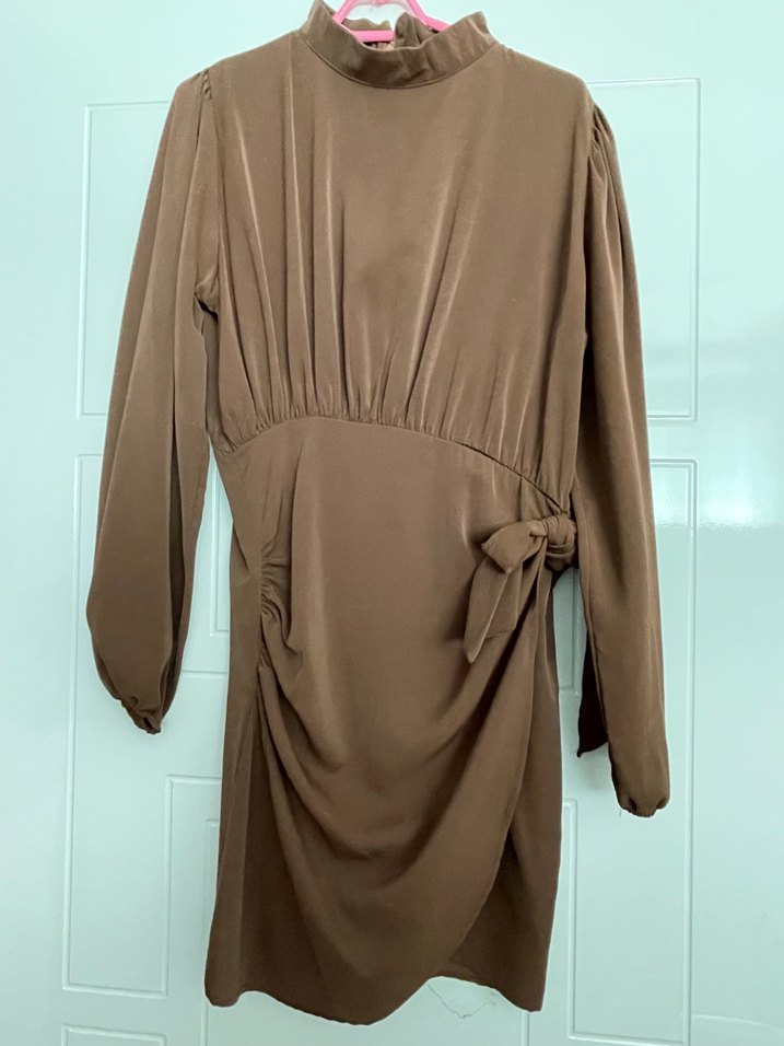 Kadın Kahverengi Midi Elbise - Görsel 3