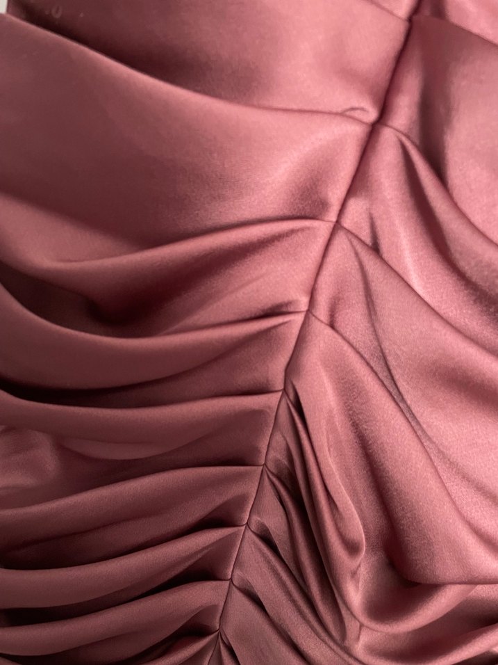 Abiyefon Bej Parlak Drapeli Mini Elbise - Görsel 4