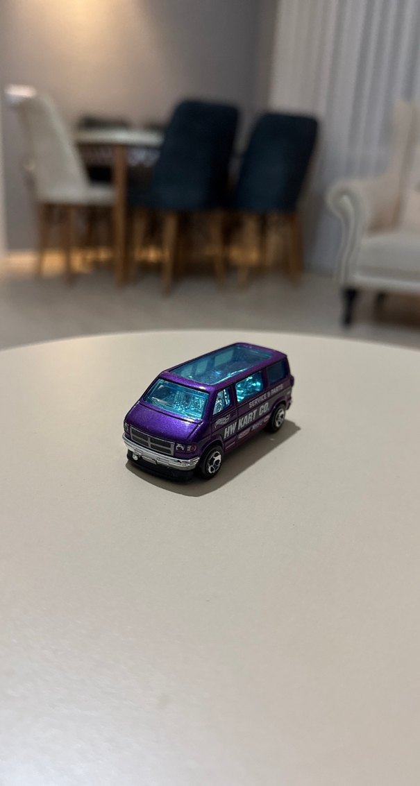 Mor Minyatür Oyuncak Minibüs Araba - Görsel 2