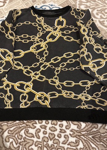 Zincir Desenli Kadın Sweatshirt - Görsel 2