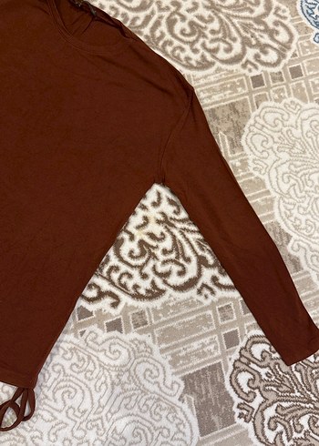 Erkek Kahverengi Keten Bisiklet Yaka Gömlek - Görsel 2