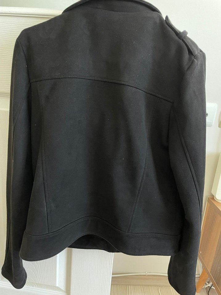 Siyah Süet Biker Ceket - Görsel 2