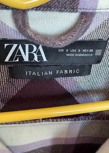 Zara Düğmeli Kadın Mor Ekose Ceket - Görsel 3