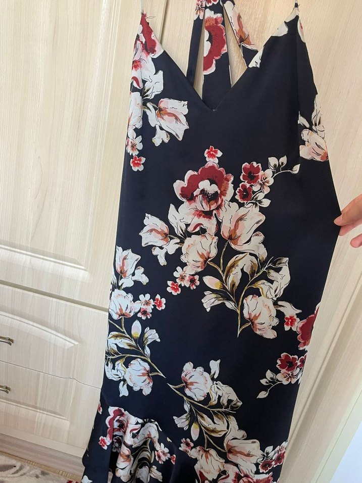 Kadın Yazlık Çiçek Desenli Elbise - Görsel 3