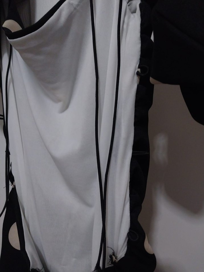 Puantiye Desenli Siyah Mini Elbise - Görsel 3