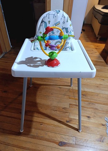 Renkli Unicorn Desenli Bebek Mama Sandalyesi - Görsel 5