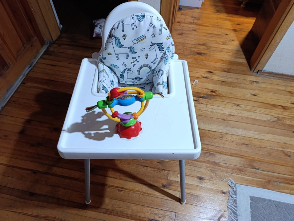 Renkli Unicorn Desenli Bebek Mama Sandalyesi - Görsel 3