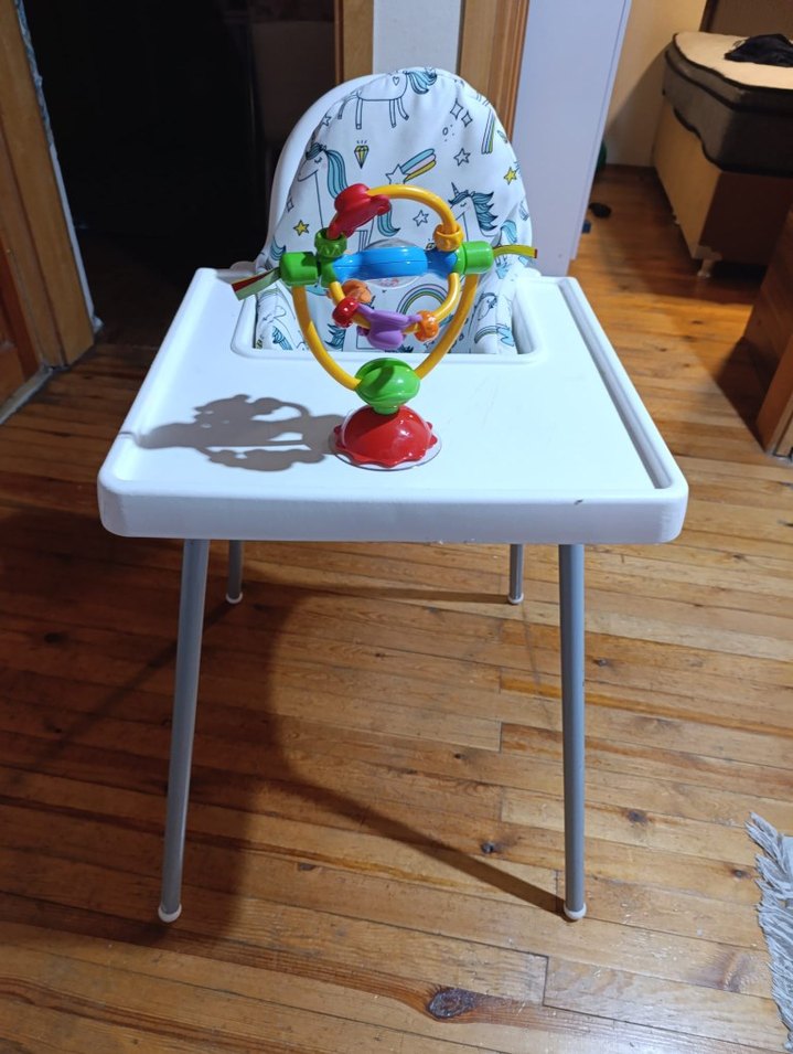 Renkli Unicorn Desenli Bebek Mama Sandalyesi - Görsel 5