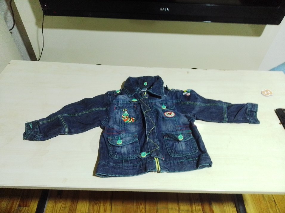 Nakışlı Renkli Kız Kot Ceket - Görsel 2